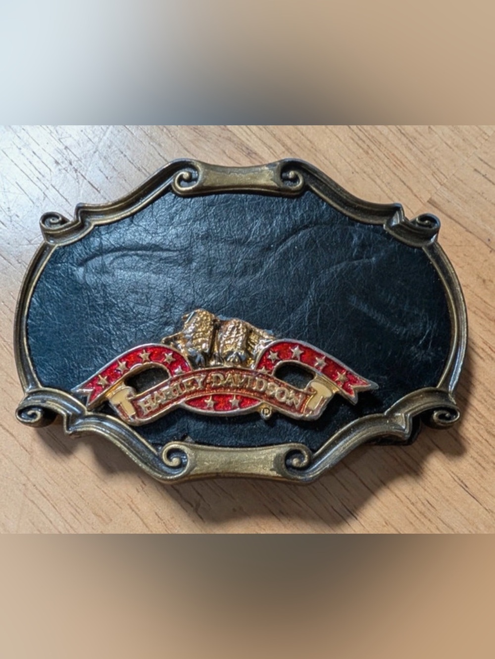 Vintage 1978 Harley Davidson Brass Belt Buckle Rare Collector Raintree AMF Era
